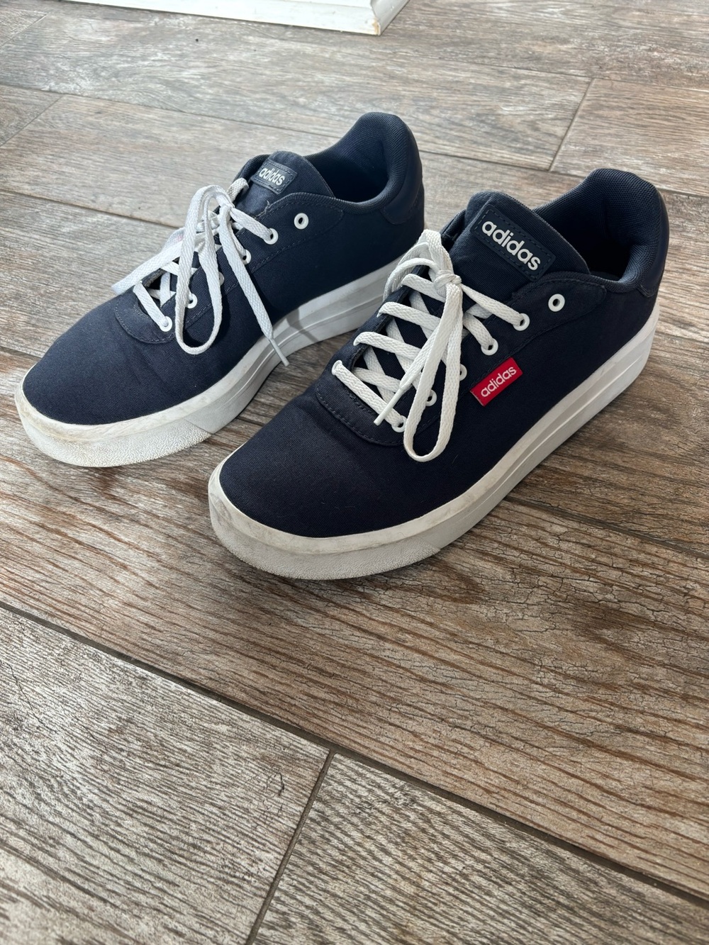 adidas Court Platform CLN Sneakers - Shadow Navy Canvas Low Top - Women's 9